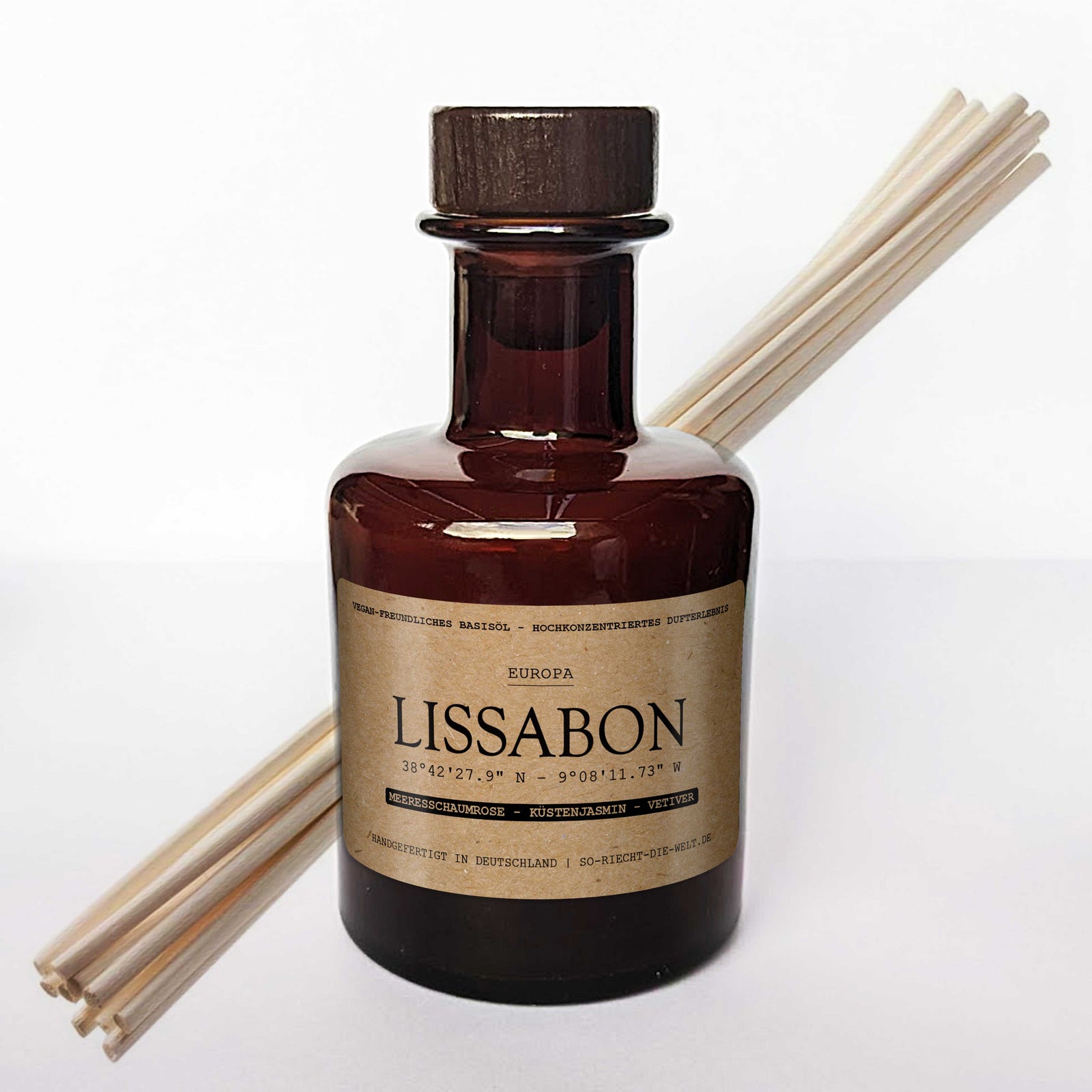 Lissabon Raumduft Diffuser  - Meeresschaumrose | Küstenjasmin | Vetiver.     200ml.
